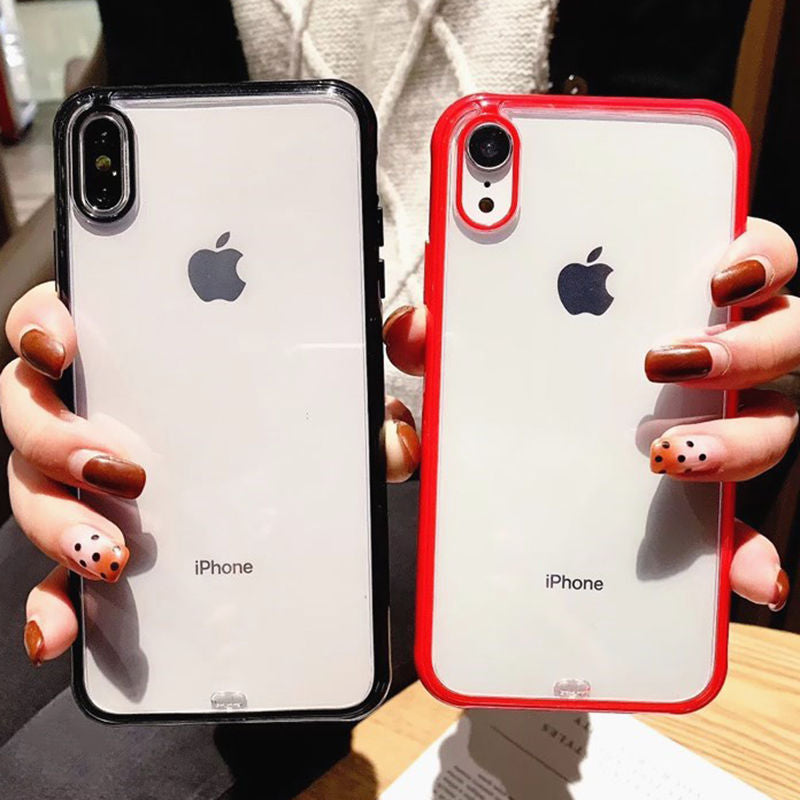 Colorful Frame Transparent Shockproof Phone Case For iPhone X XS XR XS Max 6 6s 7 8 Plus