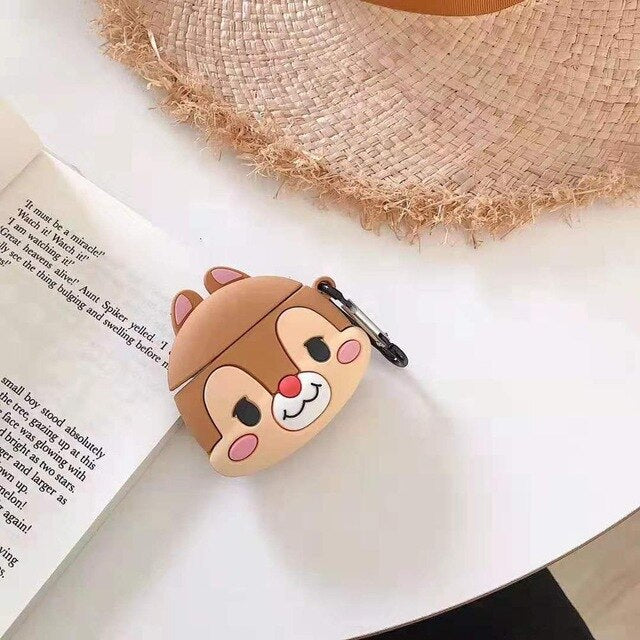 Cute Cartoon milk squirrel silicon Protective for Apple AirPods Bluetooth Wireless Earphone Cover Charging Box Ring strap
