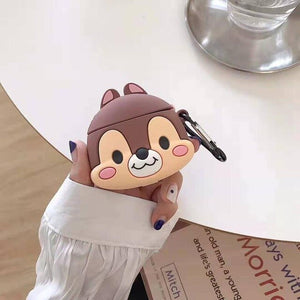 Cute Cartoon milk squirrel silicon Protective for Apple AirPods Bluetooth Wireless Earphone Cover Charging Box Ring strap