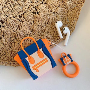 Brand Tote Smiley Silicone lanyard Bluetooth Wireless Earphone Case For Apple AirPods bag box ring strap