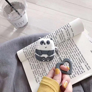Cartoon soft silicone for Apple AirPods Bluetooth Wireless Earphone Cover Charging Box Finger key chin