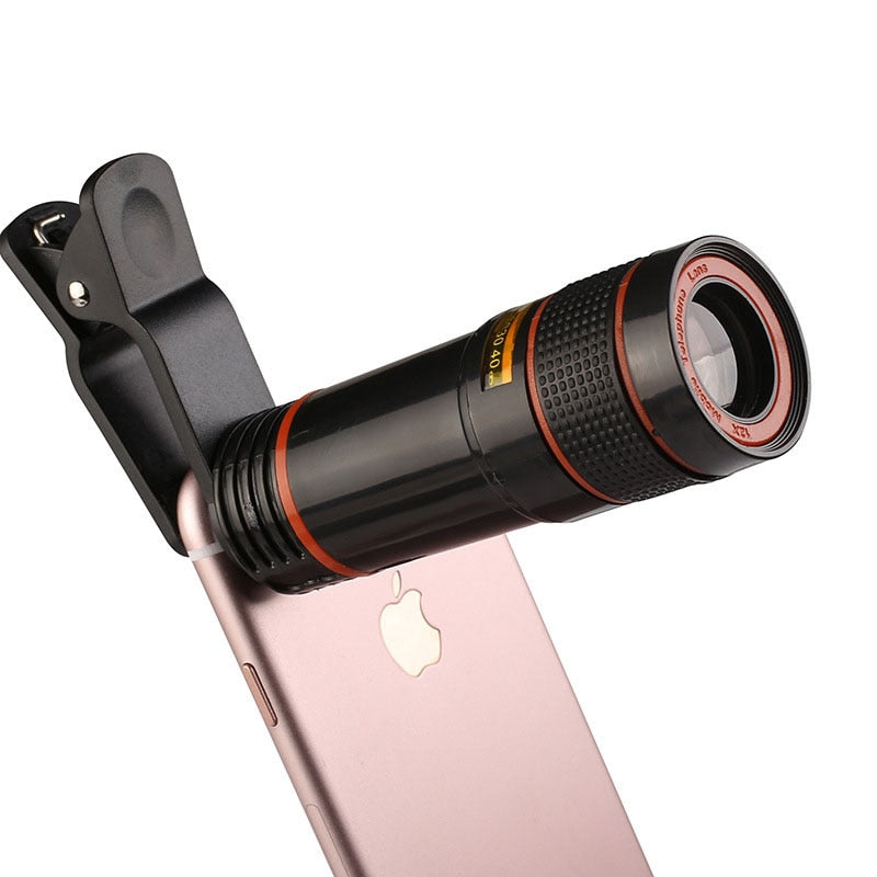 Mobile Phone Camera Lens 12X Zoom Telephoto Lens External Telescope With Universal Clip for Smartphone