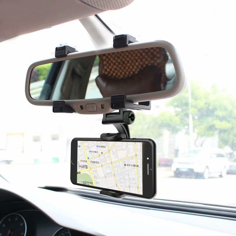Car Phone Holder Rearview Mirror Mount Stand Holder for iPhone Huawei Samsung GPS